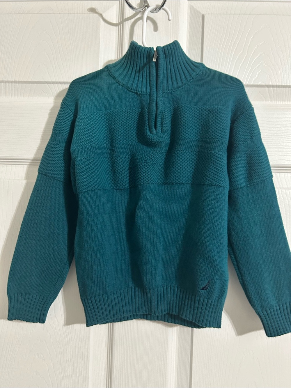 Nautica Teal Half-Zip Mock Neck Sweater